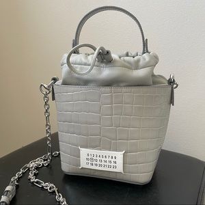 MAISON MARGIELA Grey Croc 5AC Bucket Bag